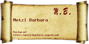 Metzl Barbara névjegykártya